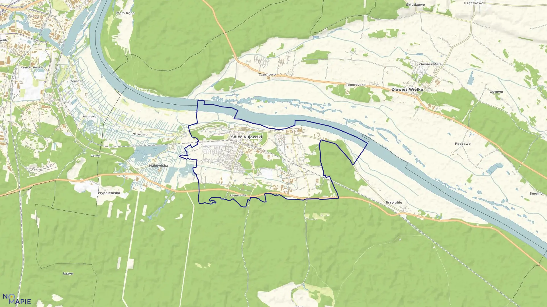 Mapa obrębu M. Solec Kujawski w gminie Solec Kujawski